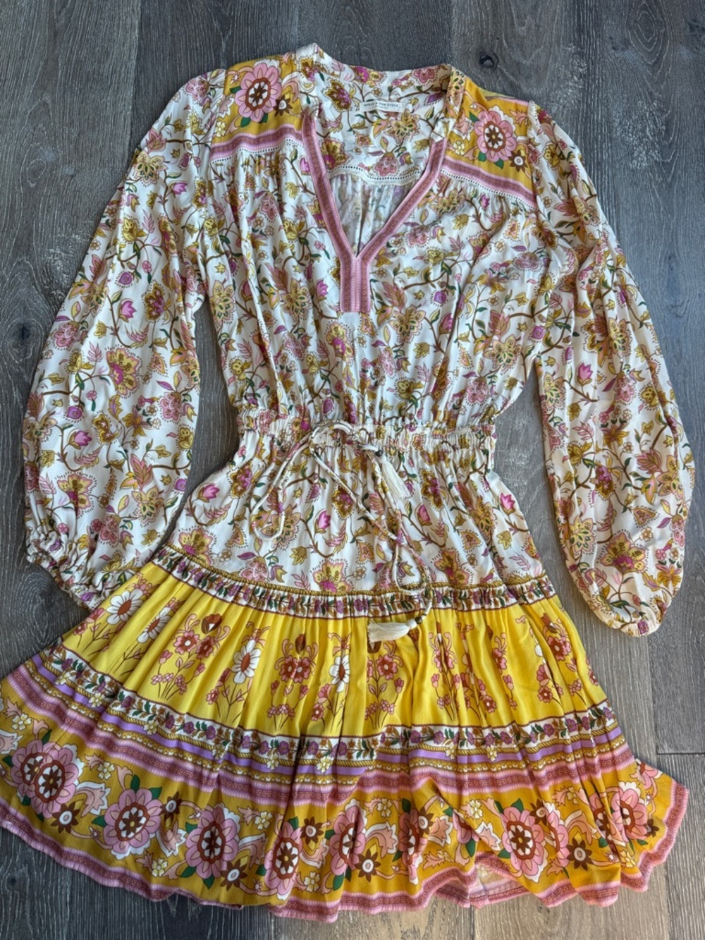 Spell & the Gypsy Portobello Road Floral Tiered V-Neck Mini Dress MK0587 - Picture 4 of 9